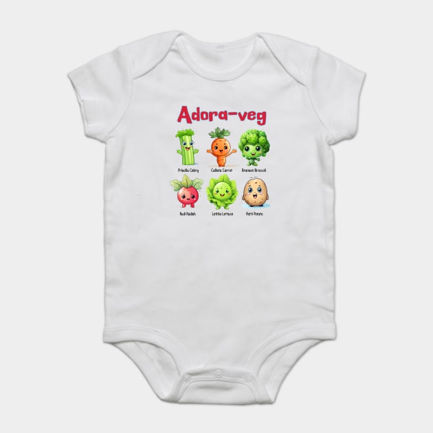 Adora-Veg Cute Kawaii Veggies Design Baby Bodysuit by Luxinda